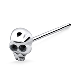 Stone Skull Shaped Silver Straight Nose Stud NSKA-76